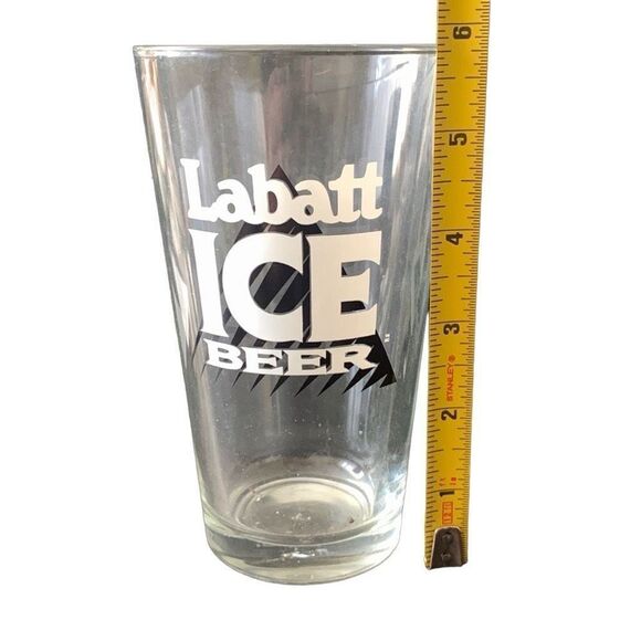 Vintage Labatt Ice Black Mountain Beer Pint Glass Heavy Base - Picture 6 of 11
